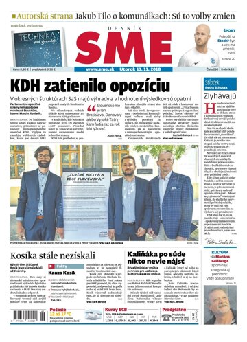 Obálka e-magazínu SME 13.11.2018