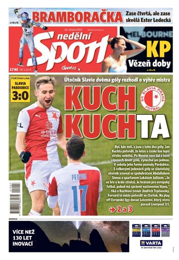 Obálka e-magazínu Nedělní Sport 14.2.2021