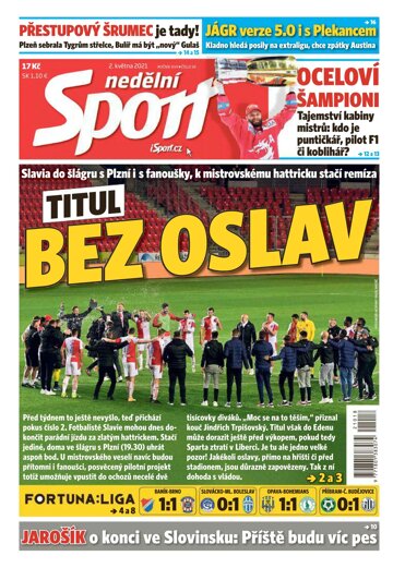 Obálka e-magazínu Nedělní Sport 2.5.2021