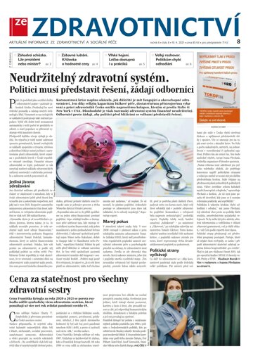 Obálka e-magazínu Ze Zdravotnictví 8/2021