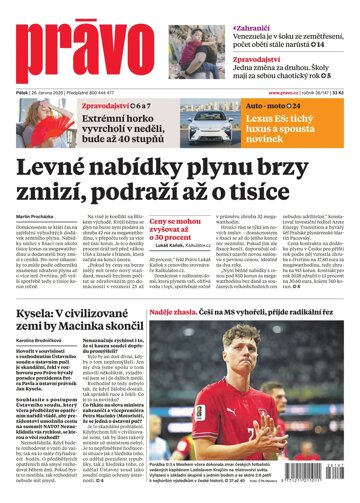 Obálka e-magazínu Deník Právo 26.6.2026