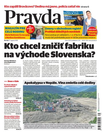 Obálka e-magazínu Pravda 27. 8. 2026
