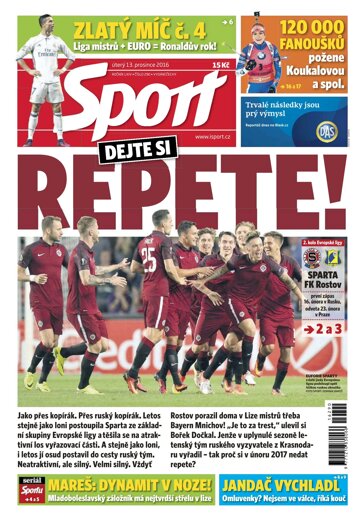 Obálka e-magazínu Sport 13.12.2016