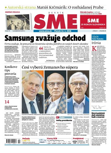 Obálka e-magazínu SME 12.1.2018