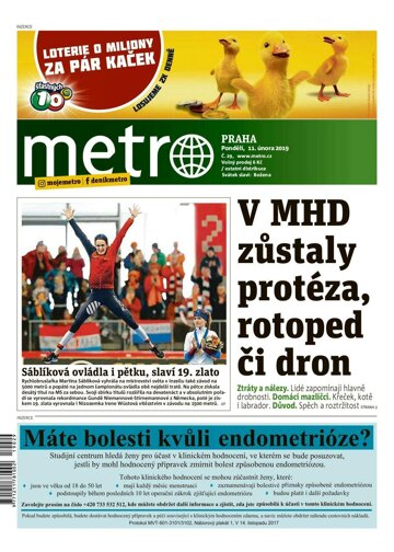 Obálka e-magazínu deník METRO 11.2.2019