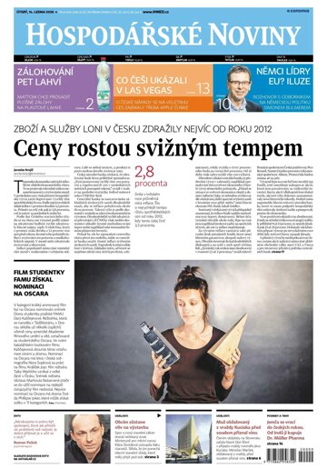 Obálka e-magazínu Hospodářské noviny 009 - 14.1.2020