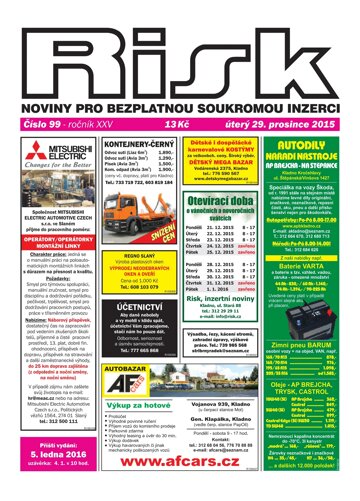 Obálka e-magazínu Risk 99/2015