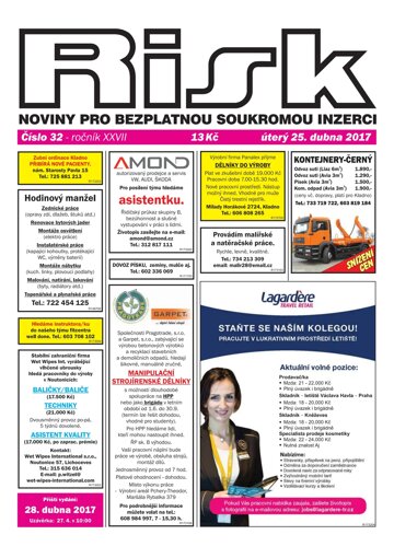 Obálka e-magazínu Risk 32/2017