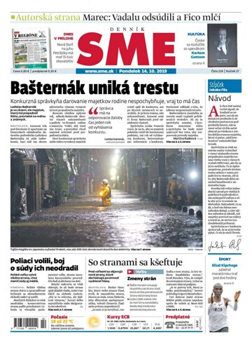 Obálka e-magazínu SME 14.10.2019