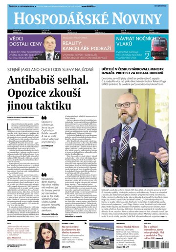 Obálka e-magazínu Hospodářské noviny 216 - 7.11.2019
