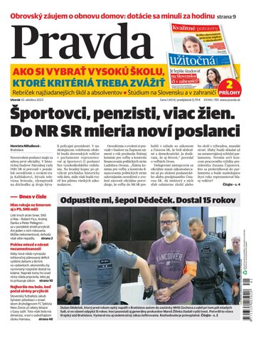 Obálka e-magazínu Pravda 10. 10. 2023