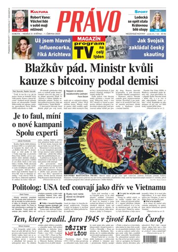 Obálka e-magazínu Deník Právo 31.5.2025