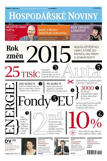 Obálka e-magazínu Hospodářské noviny 002 - 5.1.2015