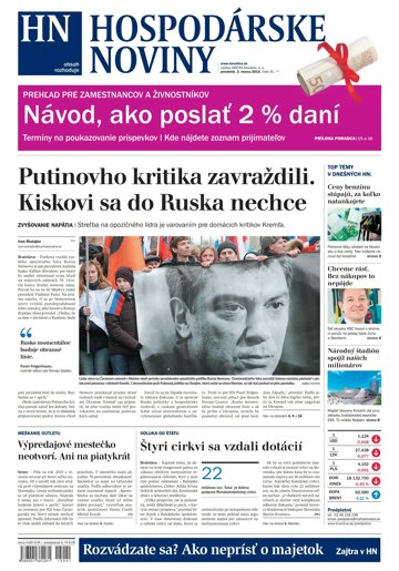 Obálka e-magazínu Hospodárske noviny 02.03.2015