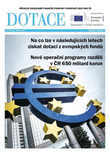 Obálka e-magazínu Mimořádná příloha LN Dotace Morava - 8.10.2015