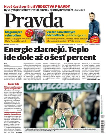 Obálka e-magazínu Pravda 1. 12. 2016
