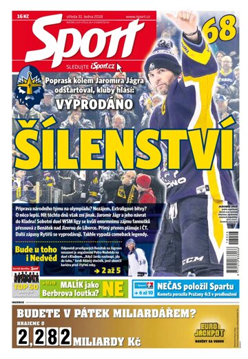 Obálka e-magazínu Sport 31.1.2018