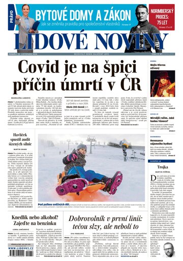 Obálka e-magazínu Lidové noviny 23.11.2020