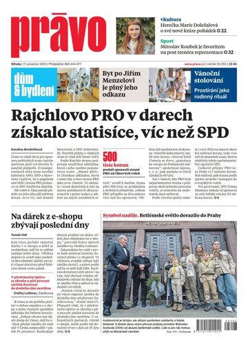 Obálka e-magazínu Deník Právo 17.12.2025
