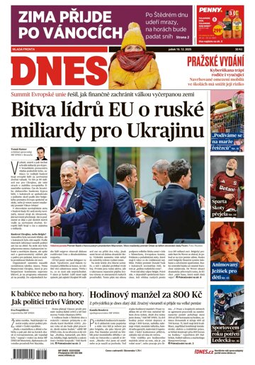 Obálka e-magazínu MF Dnes 19.12.2025