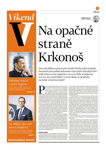 Obálka e-magazínu Hospodářské noviny - příloha Víkend 031 - 13.2.2026 Víkend