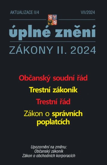 Obálka knihy Aktualizace II/4 /2024 - Občanský soudní řád