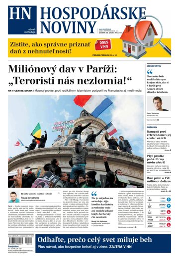 Obálka e-magazínu Hospodárske noviny 12.01.2015