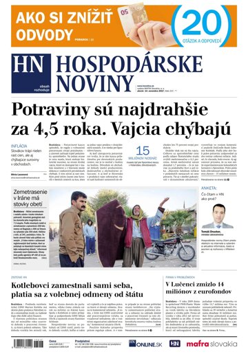 Obálka e-magazínu Hospodárske noviny 14.11.2017