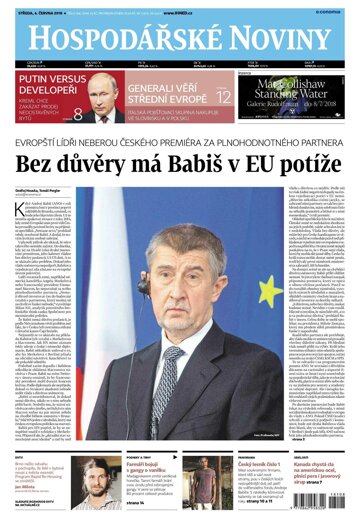 Obálka e-magazínu Hospodářské noviny 108 - 6.6.2018