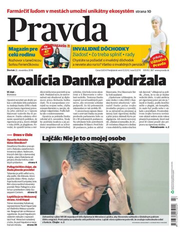 Obálka e-magazínu Pravda 22.11.2018