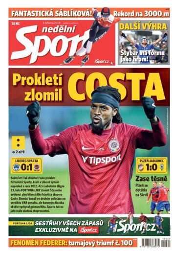 Obálka e-magazínu Nedělní Sport 3.3.2019