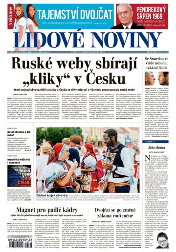 Obálka e-magazínu Lidové noviny 17.8.2019