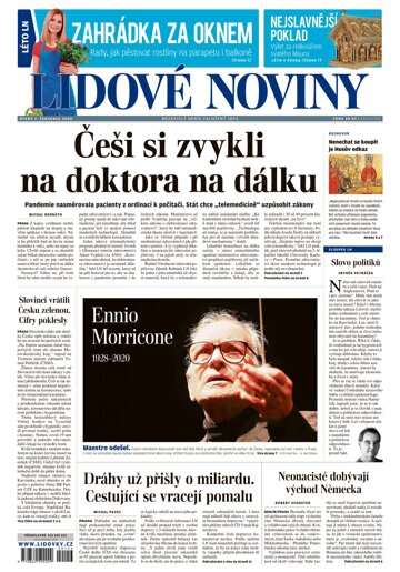 Obálka e-magazínu Lidové noviny 7.7.2020