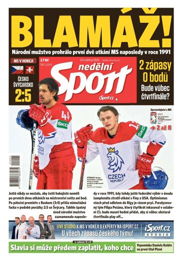 Obálka e-magazínu Nedělní Sport 23.5.2021