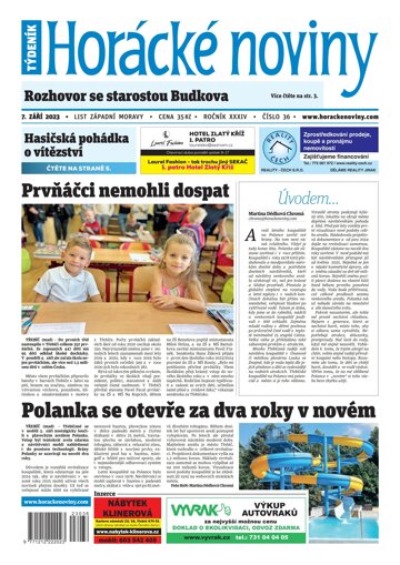 Obálka e-magazínu Horácké Noviny 36/2023
