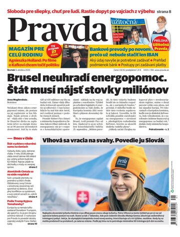 Obálka e-magazínu Pravda 9. 10. 2025