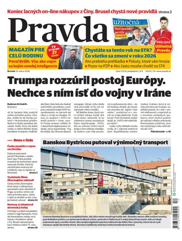 Obálka e-magazínu Pravda 19. 3. 2026