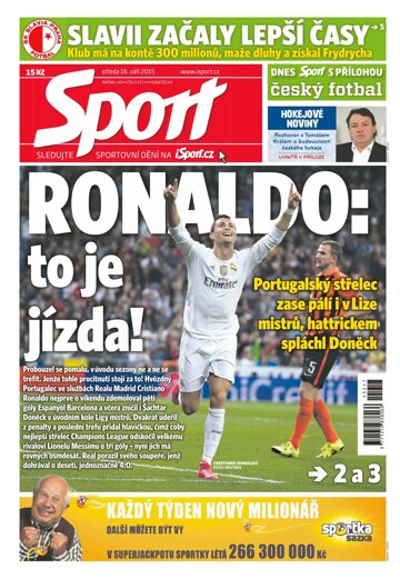 Obálka e-magazínu Sport 16.9.2015