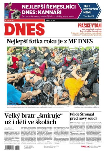 Obálka e-magazínu MF Dnes 13.10.2015