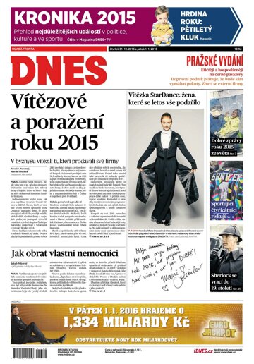 Obálka e-magazínu MF Dnes 31.12.2015