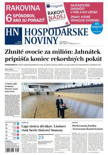 Obálka e-magazínu Hospodárske noviny 05.02.2016