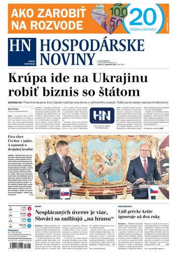 Obálka e-magazínu Hospodárske noviny 05.09.2017