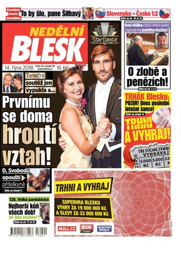 Obálka e-magazínu Nedělní Blesk 14.10.2018