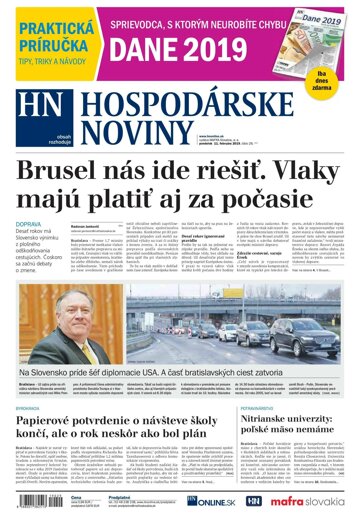 Obálka e-magazínu Hospodárske noviny 11.02.2019