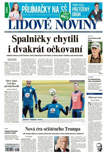 Obálka e-magazínu Lidové noviny 26.3.2019