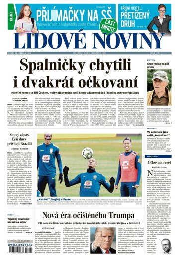Obálka e-magazínu Lidové noviny 26.3.2019