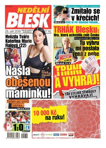 Obálka e-magazínu Nedělní Blesk 29.9.2019