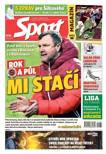 Obálka e-magazínu Sport 1.4.2021