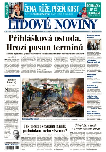 Obálka e-magazínu Lidové noviny 2.2.2024