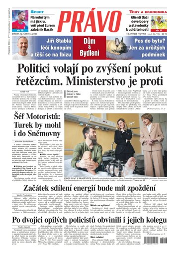 Obálka e-magazínu Deník Právo 12.6.2024
